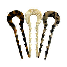 Load image into Gallery viewer, Three patterned hair clips on a white background
