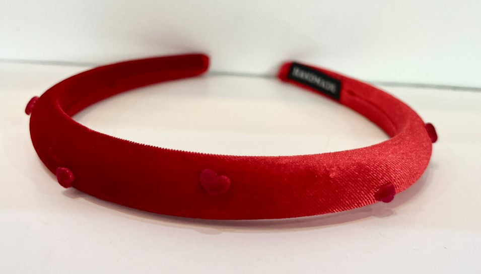 Sweet Hearts Puff Velvet Headband