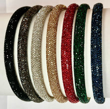 Load image into Gallery viewer, Pavé Puff Rhinestones Embellished Narrow Headbands
