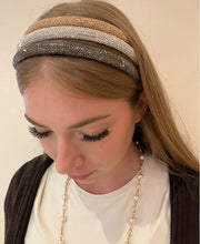 Load image into Gallery viewer, Pavé Puff Rhinestones Embellished Narrow Headbands
